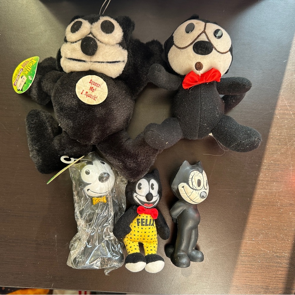 Black and White Vintage Stuffed Animals Collection
